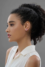 Load image into Gallery viewer, Padparascha Diamond Halo Earrings