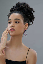 Load image into Gallery viewer, Hot Pink Pink Sapphire Hoop Earrings