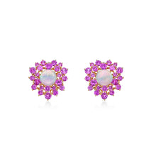 Load image into Gallery viewer, Pink Sapphire Opal Earrings