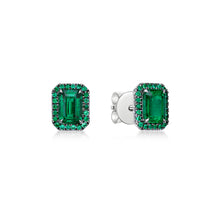 Load image into Gallery viewer, Emerald Halo Earrings

