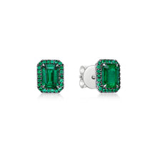 Load image into Gallery viewer, Emerald Halo Earrings