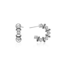 将图像加载到图库查看器中,Signature White and Black Diamond Hoop Earrings