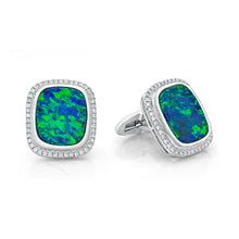 Load image into Gallery viewer, Opal Doublet Diamond Cufflinks