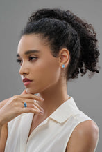 Load image into Gallery viewer, Emerald Cut Aquamarine Diamond Ring