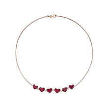 将图像加载到图库查看器中,Heart Shape Garnet Diamond Necklace