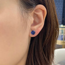 Load image into Gallery viewer, Blue Sapphire Ceramics Diamond Earrings
