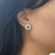 Load image into Gallery viewer, Demantoid Garnet Diamond Earrings