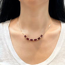 将图像加载到图库查看器中,Heart Shape Garnet Diamond Necklace