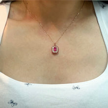 Load image into Gallery viewer, Ruby & Baguette Diamond Necklace