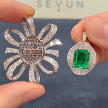 将图像加载到图库查看器中,INTERCHANGABLE DIAMOND Emerald PENDANT & BROOCH