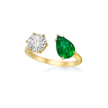 Load image into Gallery viewer, Emerald Diamond Ring