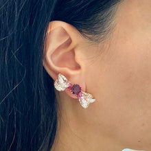 Load image into Gallery viewer, Bow Red Spinel Diamond Earrings