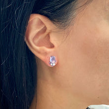 Load image into Gallery viewer, Lavender Sapphire Diamond Interchangable Earrings