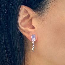 Load image into Gallery viewer, Lavender Sapphire Diamond Interchangable Earrings