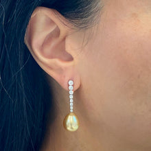 Load image into Gallery viewer, Tahitian Drop Pearl Diamond Earrings