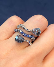 Load image into Gallery viewer, Grey Spinels and Blue Sapphire Ring
