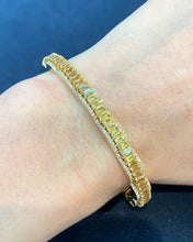 Load image into Gallery viewer, Yellow Sapphire Diamond Petal Bangle