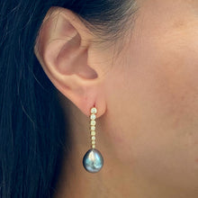 Load image into Gallery viewer, Tahitian Drop Pearl Diamond Earrings