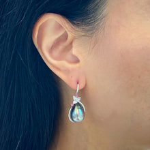 Load image into Gallery viewer, Tahitian Pearl & Diamond Earrings