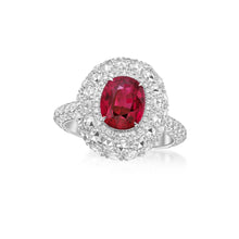 Load image into Gallery viewer, Ruby Diamond Ball Ring