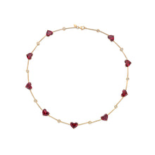 Load image into Gallery viewer, Heart Shape Garnet Diamond Necklace