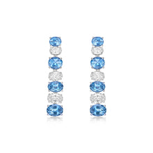 Load image into Gallery viewer, Aquamarine Diamond Earrings