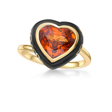 Load image into Gallery viewer, Heart Shape Spessartite Garnet Ceramics Ring