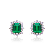 Load image into Gallery viewer, Emerald Pink Diamond Earrings