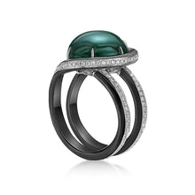 Load image into Gallery viewer, Colombian Trapiche Ceramics Diamond Ring