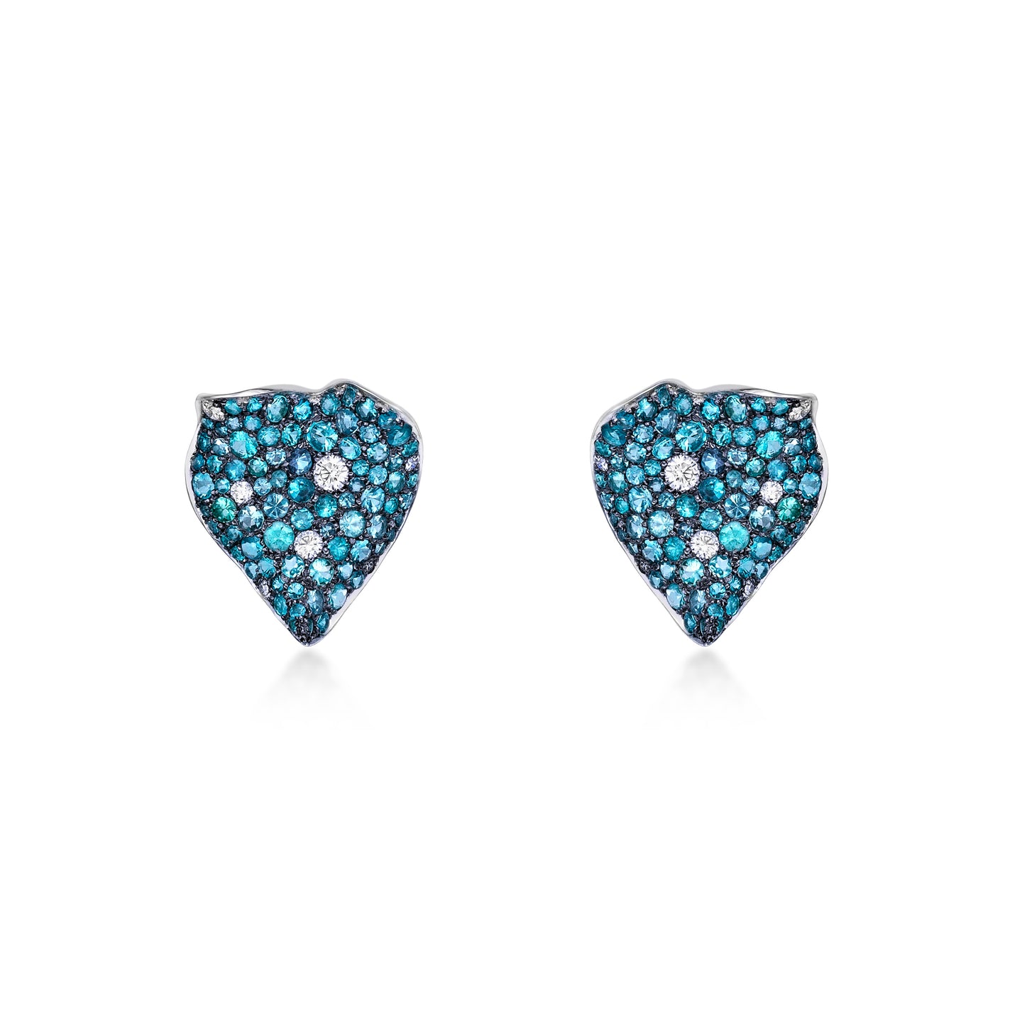Paraiba Diamond Petal Earrings