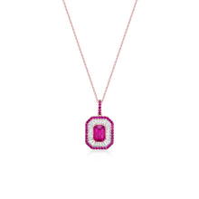 Load image into Gallery viewer, Ruby & Baguette Diamond Necklace