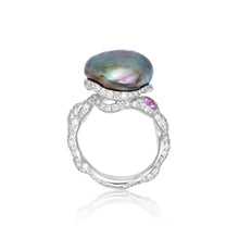 Load image into Gallery viewer, Abalone Natural Pearl Diamond Ring