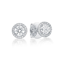 Load image into Gallery viewer, Round Brilliant Diamond Earrings With Detachable Diamond Halo Jackets
