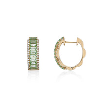 Load image into Gallery viewer, Peridot Diamond Petal Earrings