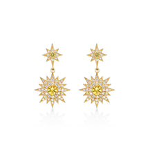 Load image into Gallery viewer, Yellow Sapphire & Diamond Earrings