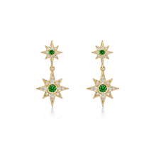 Load image into Gallery viewer, Tsavorite & Diamond Earrings