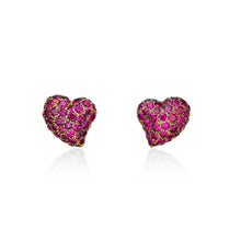 Load image into Gallery viewer, Heart Shape Pink Sapphire Studs