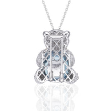 Load image into Gallery viewer, Interchangable Polar Bear Aquamarine Diamond Pendant & Brooch