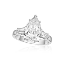 Load image into Gallery viewer, Pear Shape Diamond Three Stone Platinum Ring