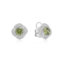Load image into Gallery viewer, Demantoid Garnet Diamond Earrings
