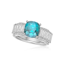 Load image into Gallery viewer, Lagoon Tourmaline Petal Diamond Ring