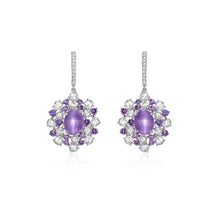 Load image into Gallery viewer, Lavender Star Sapphire Diamond Earrings