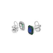 Load image into Gallery viewer, Sapphire and Tsavorite Studs