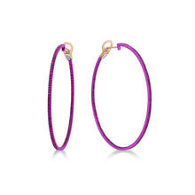Load image into Gallery viewer, Hot Pink Pink Sapphire Hoop Earrings
