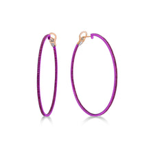 Load image into Gallery viewer, Hot Pink Pink Sapphire Hoop Earrings