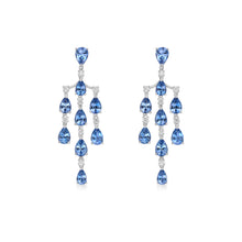 Load image into Gallery viewer, Aquamarine Chandelier Diamond Earrings