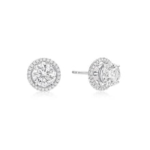 Load image into Gallery viewer, Round Brilliant Diamond Earrings With Detachable Diamond Halo Jackets