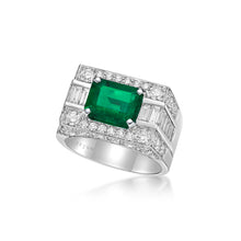 Load image into Gallery viewer, Emerald Diamond Ring
