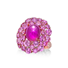 Load image into Gallery viewer, Star Ruby Diamond Ring