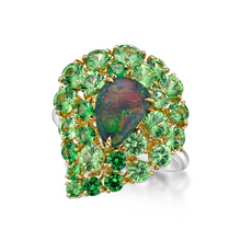 Load image into Gallery viewer, Australian Black Opal and Tsavorite